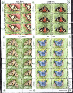 Молдова, Бабочки,  2003, 4 листа